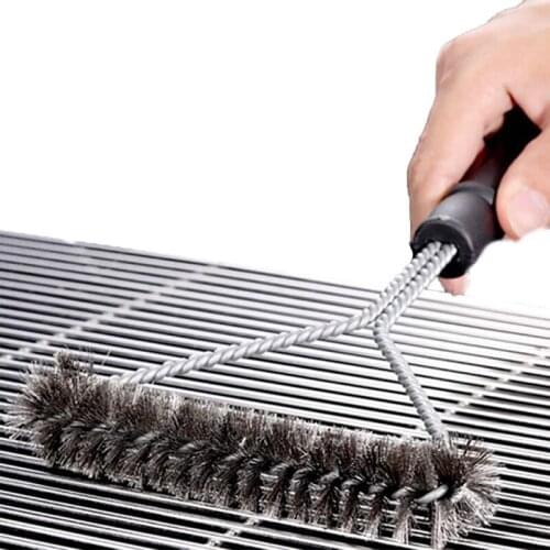 Kitchen Accessories Stainless Steel Barbecue Grill Cleaning Brush Outdoor BBQ Grill Wire Bristles Clean Tool Barbecue Gadget