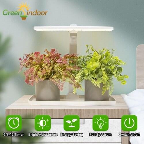 Plant Grow Lights Indoor with Timer Hydroponics Desk Lights With Height Adjustment Dimming Grow Lamp for Plants Flowers Seedling