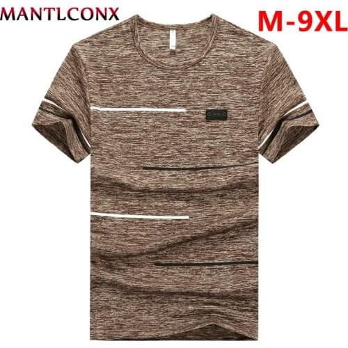 MANTLCONX Plus Size M-9XL Men Tshirt Tops Tees 2021 Summer Quick Dry Short Sleeve T Shirt Men Casual Fitness tshirt Male Tshirts