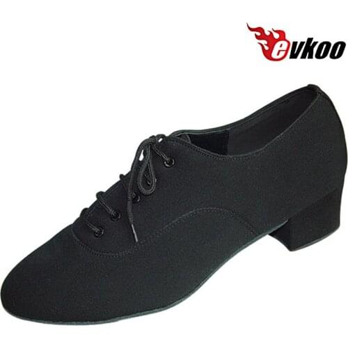 Evkoodance Brand Heel Height 4 cm Latin Salsa Dance Shoes Black For Man High Quality comfortable Evkoo-290