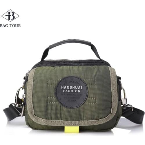 Nylon Shoulder Bags Vintage Color Messenger Bags Strong Fabric Retro Style Crossbody durable 2019 Multiple Pockets