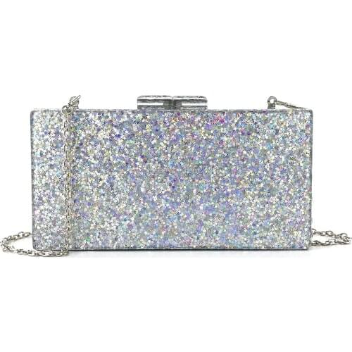 OC4090 2019 New products acrylic bags for women silver glitter acrylic clutch evening bags