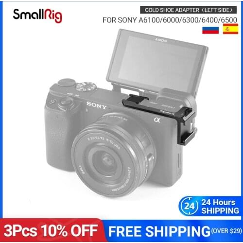 SmallRig Cold Shoe Adapter (Left Side) for Sony A6000/A6300/A6400/A6500 Quick Release Cold Shoe Mount To Mount Microphone -2342