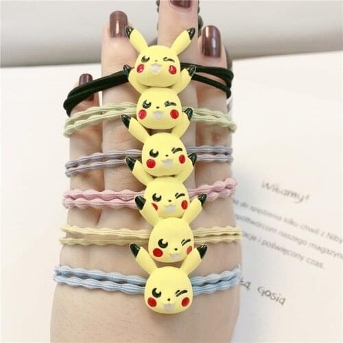 Cartoon Pikachu Headband Bracelet Dual-use Girl Headband Pokemon Holster Anime Cute Girl Ponytail Hair Accessories