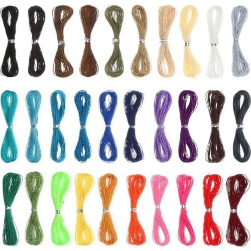 Waxed Polyester Cord 30 Colors 1mm Polyester Twine Cord Thread 3 Strands Twine Cord for Jewelry Making Leather DIY Cords Craft