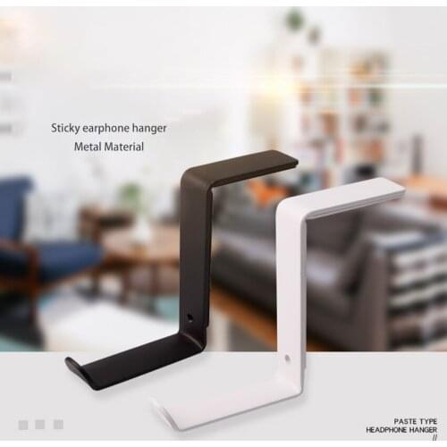 Anti-scratch Stand Hook Universal Wall Mount Durable Headset Hanger Black Headphone Holder Display Metal Bracket for Home Office