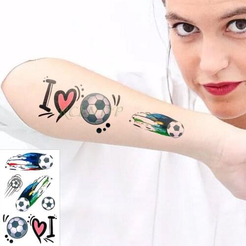 Waterproof Temporary Tattoo Stickers Color Football Fake Tatto Flash Tatoo Tatouage Body Art Foot Arm Neck for Girl Women Kids
