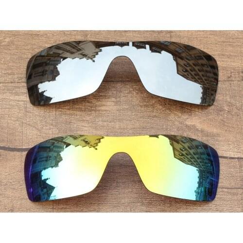 Vonxyz 2 Pieces Chrome Mirror & 24K Mirror Polarized Replacement Lenses for-Oakley Batwolf Frame