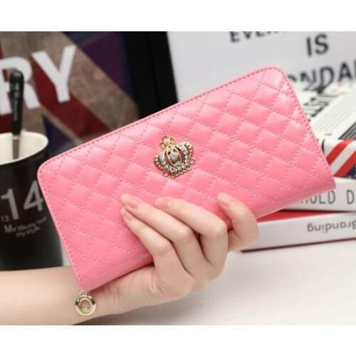 2018 Women Long Wallet Crown Purse Bag With Coin Bags Plum Flower Clutch Wallets Phone Handbag