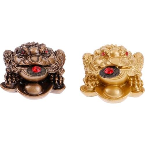 1PC Chinese Feng Shui Money Frog Toad Coin Ornaments Lucky Gift Wealth For Frog Toad Coin Home Office Decor