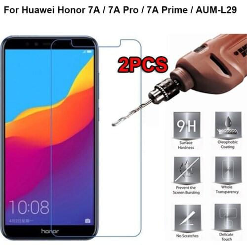 2PCS Screen Protector For Huawei honor 7A Glass Protector Anti-Scratch Tempered Glass Film For Huawei honor 7A Pro AUM-L29 5.7"