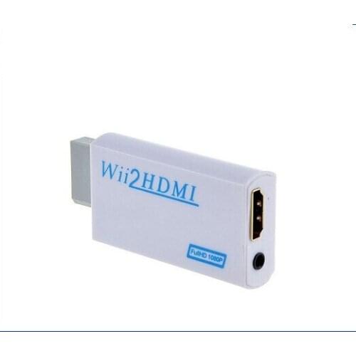 200PCS 3.5mm Audio Video Output 1080P HDTV Monitor For Wii to HDMI Wii2HDMI Adapter Converter