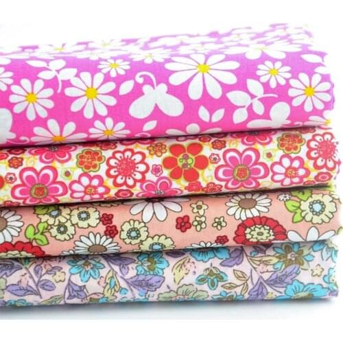Booksew cotton poplin fabric 45CMx50CM 4 Designs fat quarters pretty pink tecido for sewing dress shirt patchwork quilting cloth