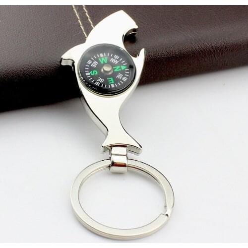 FREE SHIPPING BY DHL 200pcs/lot Wholesale Metal Bottle Opener Key Chains Shark Bottle Opener Keyrings with Compass Custom LOGO