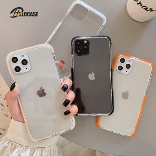 Shockproof Candy color Frame Phone Case For iPhone SE 11 11Pro Max XR XS X XS Max 7 8 6 6S Plus Soft transparent Back Cover capa