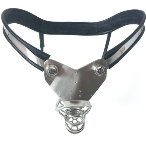 EMCC Male Chastity Belt Pants BDSM Bondage Cbt Lock Metal Sex Toys For Men Stainless Steel Penis Chastity Device Cock Cage