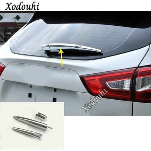 For Nissan Qashqai 2019 2020 Car ABS Chrome Body Rear Back Glass Wiper Wash Nozzle Frame Trim Tail Window Trim