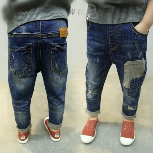 New Spring 2021 Hot Pants Cotton Children Clothing Jeans Pants for Boys Toddler Patchwork Denim Trousers for Teenagers 8 To 12Y