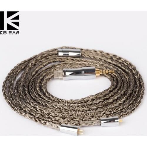 KBEAR Show 24 Core 5N Silver Plated OFC Upgrade 336 Strands MMC/2Pin/QDC/TFZ Connector HiFi Earphone Cable For KBEAR KS1 Neon