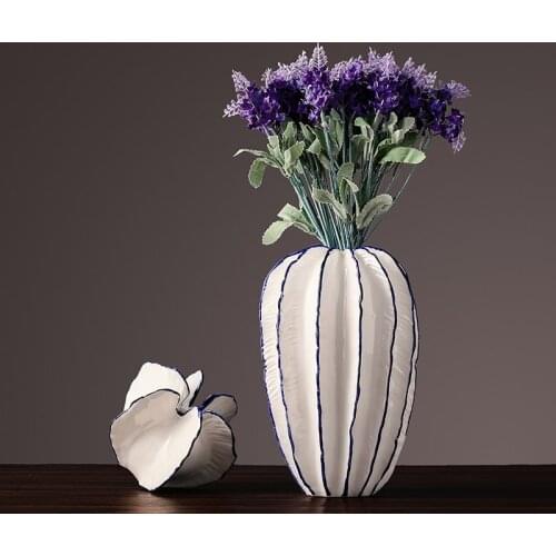 Modern Minimalist Ceramic Vase Decoration Creative Countertop Tv Cabinet Flower Arrangement Vase Decoration Carambola Vases