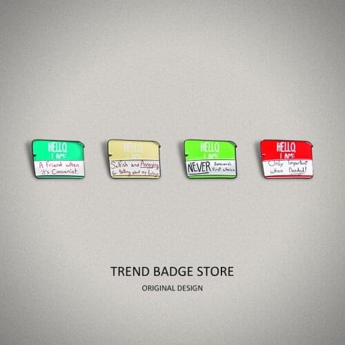 Fastidiously Designed Colorful Cards Pins Metal For Backpack Important Only When Needed Hat Badge Women Brooch