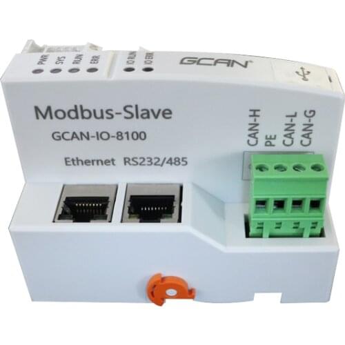GCAN-8100 Modbus RTU adapter fieldbus remote I/O coupler modbus tcp remote io card Modbus communication module support CRC test