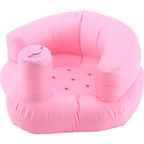 Inflatable Baby Seat Chair Sofa Dining Pushchair PVC Pink Green Bath Seats Infant Portable Play Game Mat Sofas Learn Stool Sofa