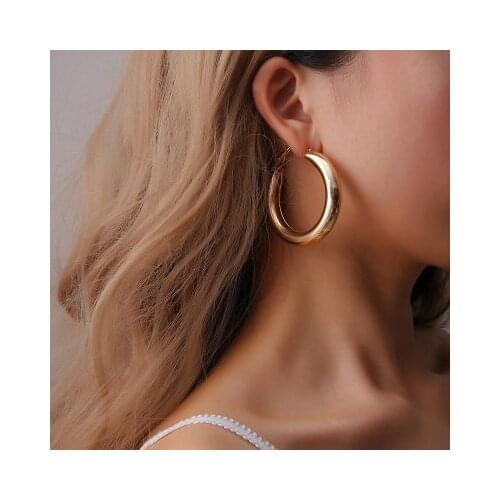 New fashion Wild gold geometric round earrings For Women girl Accessories jewelry wholesale