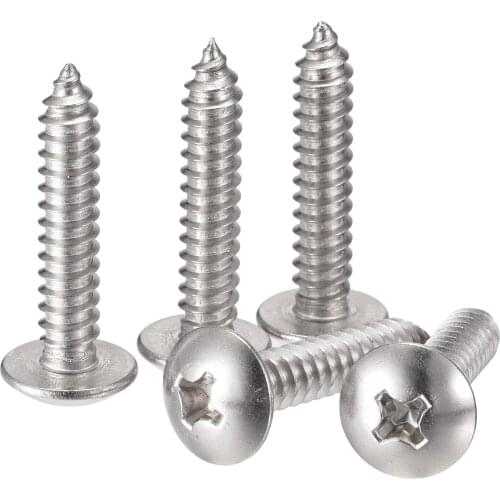Uxcell Phillips Head Self Tapping Screws, #14 x 1-1/4" 304 Stainless Steel Wood Sheet Metal Screw 10pcs