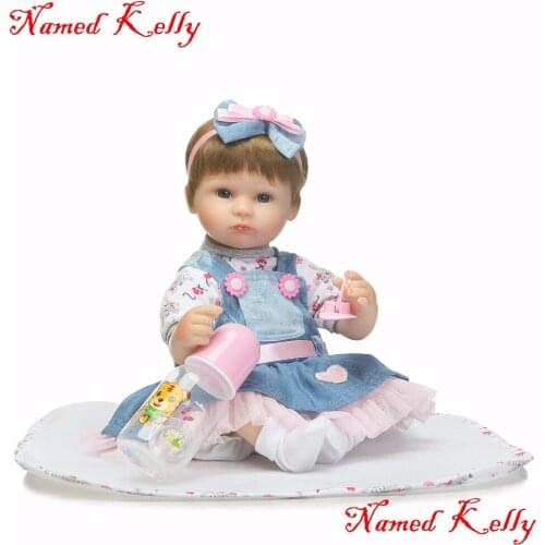 40cm Silicone Reborn Baby Doll Named Kelly Gift For Girls doll real born Bebe menina real Reborn bonecas