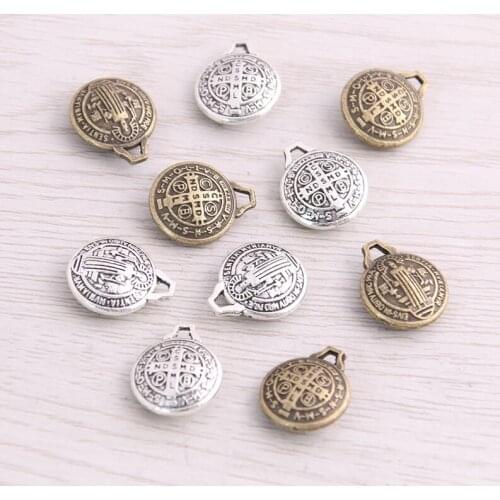 SWEET BELL 18PCS 14*17mm New Product Two Color Double-sided Jesus Charms Pendant Jewelry Metal Alloy Jewelry Marking