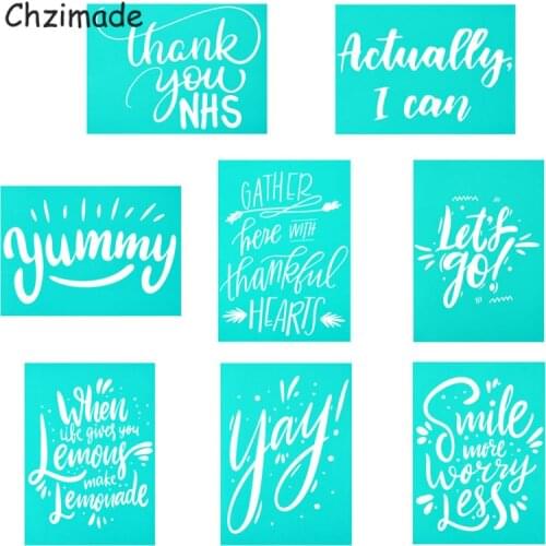 Chzimade 8Pcs/lot Actually I Can Self-Adhesive Silk Screen Printing Stencil Mesh Transfers For T-Shirts Diy Handmade Crafts