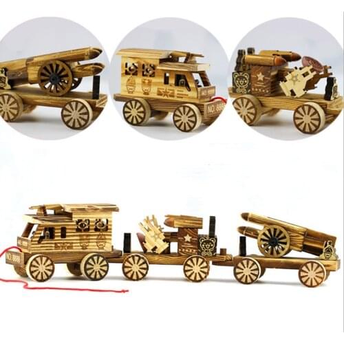 Solid Wood Three-Section Carrier For Home/Office/Desk Decoration Ornament Grafts