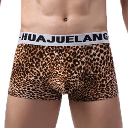 Men Underwear Breathable Briefs Fashion Leopard Print Boxer Underpants Trunks Wild Style Boxers Shorts 2021 Summer New Hot