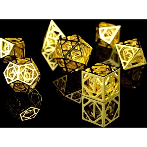 DND role-playing game dice gold armor series polyhedron suit three-layer hollow process suitable for Dungeons and Dragons