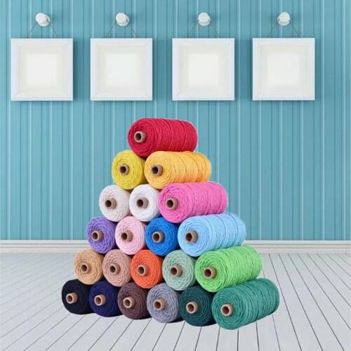 3 mm 110 yards 100% pure cotton rope Colorful rope twisting craft woven household diy textiles