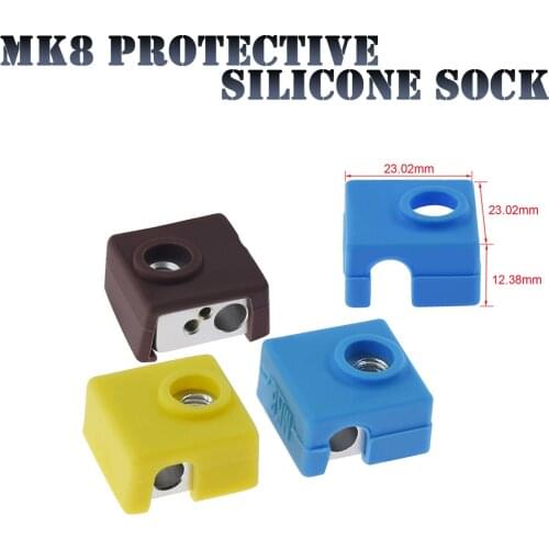 3D Printer MK8 Protective Silicone Sock Cover Case for Heater Block of Creality CR10 CR-10S S4 S5 Anet A8 MK7/MK8/MK9 Hotend