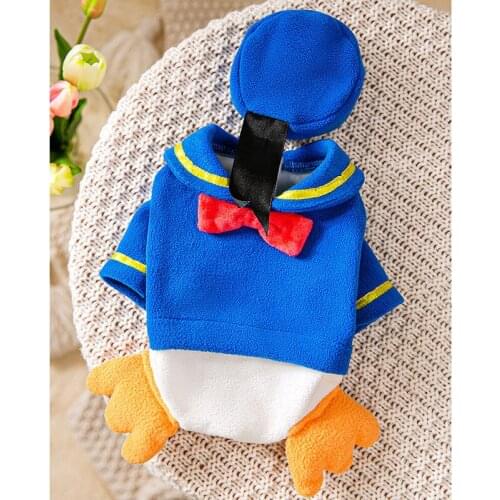 Winter Pet Dog Hoodies french bulldog Coat with Hat Sweet Duck Style Puppy Sweatshirt Clothing For Small Dogs Clothes 2022 New