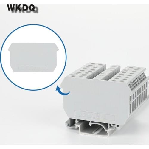 10pcs D-UDK 4 UK Terminal Block End Cover Din Rail Terminal Blocks End Cover Plate For UDK 4 Connector