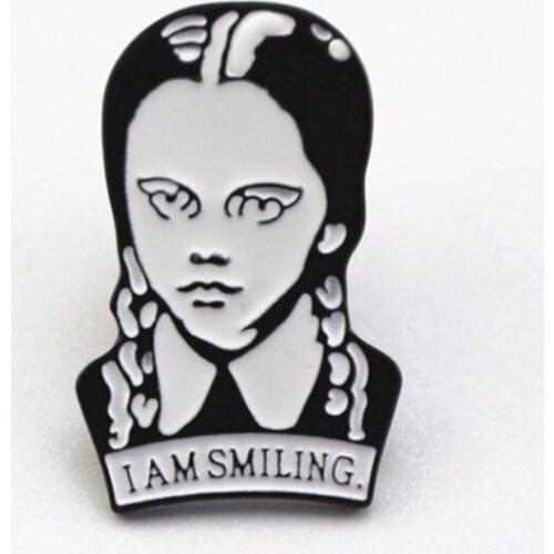 2020 Black and white Enamel girl brooch Collar Corsage Shirt bag cap Pin Badge Jewelry Birthday gift