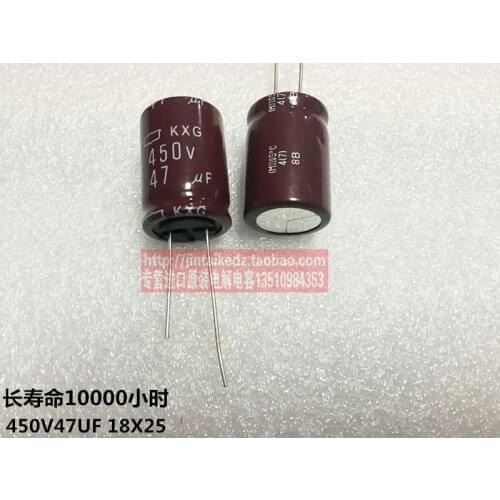 2020 hot sale 10pcs/30pcs 450V47UF 18X25 long life KXG NIPPON electrolytic capacitor 105 degrees brown free shipping