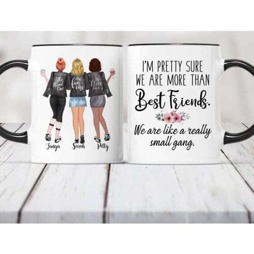 3/4 Girls Personalized Mug Best Friends Gift Colorful Coffee Mug Custom Made Cups RR2070