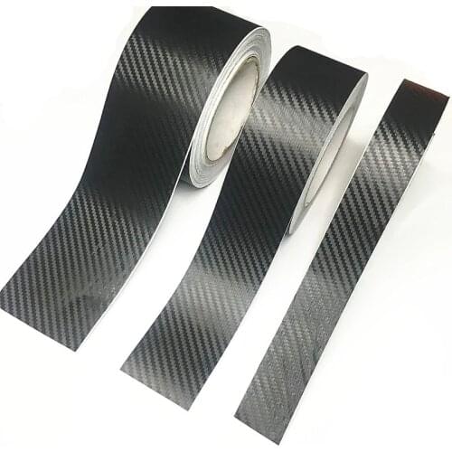 3D Carbon Fiber Car Sticker DIY Paste Protector Strip Auto Door Sill Side Mirror Anti Scratch Tape Waterproof Protection Film