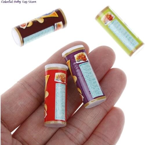 4 Bottles Cute Mini Dollhouse Miniature Potato Chips For Blyth, Pullip 1/6 BJD Doll Food Toy Accessories