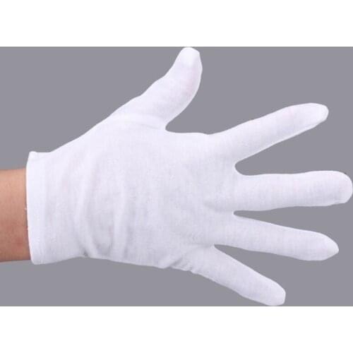 5 Pairs White Gloves Disposable White Cotton Ceremonial gloves male female Serving Ceremonial Inspection Motorcycle Equipments