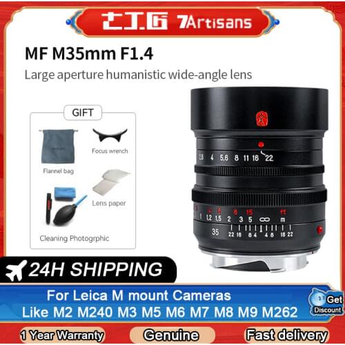 7 Artisans Lens M35mm F1.4 Full Frame For Leica Cameras M2 /M3/M4/SL/ TL /TL2/CL Fujifilm GFX M-Mount Free shipping