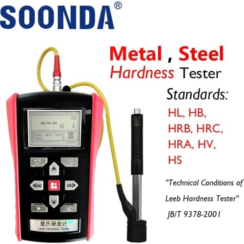 7-in-1 Original Metal Meters Metal Hardness Tester Portable Durometer Portatil Metal Pipe Steel Plate Mould Surface Hardness HRC