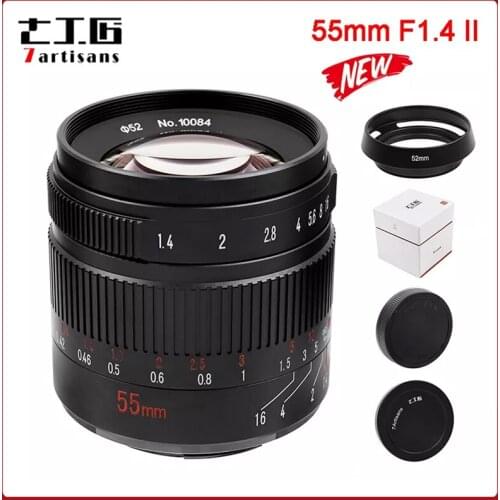 7artisans 55mm F1.4 II APS-C Portrait Lens for Sony E-mount Fuji M4/3 Nikon Z mount Camera A6600 A6500 X-T3 X-T30 GX7 GX8 Z6 Z7