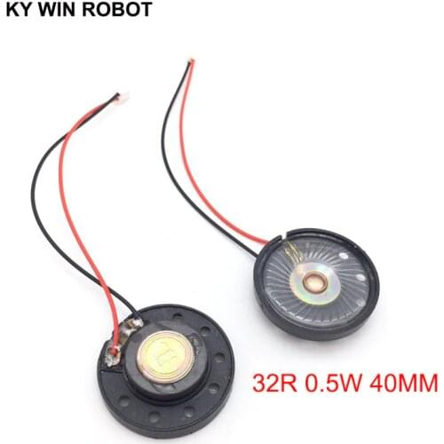 2pcs/lot New Ultra-thin Toy-car horn 32 ohms 0.5 watt 0.5W 32R speaker Diameter 40MM 4CM with PH2.0 terminal wire length 10CM