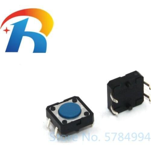 Free shipping 100pcs/lot New original B3F series light touch button switch B3F-5000 Blue button 12*12*4.3mm DIP 4Pins 1.27N